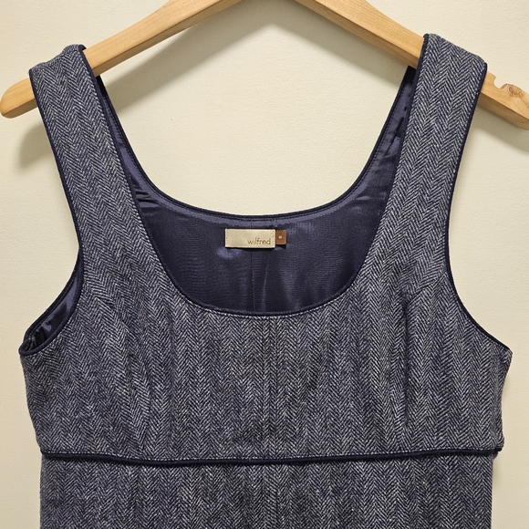 Wilfred Dresses & Skirts - Wilfred Blue and Gray Herringbone Dress